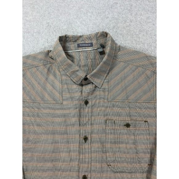 Toad & Co‎ Long Sleeve Button Down Shirt (Men's Large) Tan - Picture 2 of 11